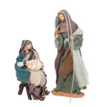 Decoratiune Craciun, Sceneta Familia Sfanta, 3 piese, din ceramica, 35 cm