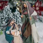 Decoratiune Craciun, Sceneta Familia Sfanta, 3 piese, din ceramica, 35 cm - imagine 4
