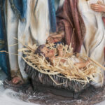Decoratiune Craciun, Sfanta familie din ceramica, 30cm - imagine 3