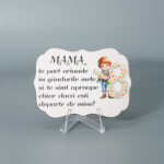Martisor lemn cu magnet, Print UV Mama
