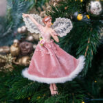 Decoratiune Craciun, Zana de agatat in brad, Roz, 15 cm - imagine 3