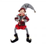 Decoratiune Craciun, Elfi Scotieni, Baiat sau Fata, Rosu, 60cm - imagine 4