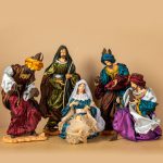 Decoratiune Craciun, Sceneta nastere din ceramica, 6 piese, 35cm - imagine 2