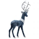 Decoratiune Craciun, Ren din catifea, albastru, 57 cm - imagine 6