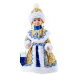 Vârf de brad Crăciuniță, auriu cu albastru regal, 30 cm