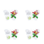 Martisor, Set 4 magneti in forma de fluture, cu flori uscate, 6.5 cm