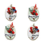 Set de 4 Magneți Ovali cu Flori Uscate