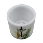 Felinar din ceara alba cu Cruce in relief,13.5*14.5 cm - imagine 2