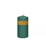 Lumanare Brokatti Verde cu glitter auriu 20*10 cm
