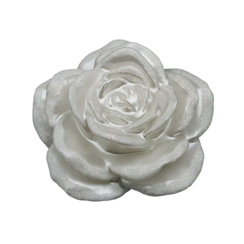 Lumanare in forma de trandafir alb 9.8*18.2 cm