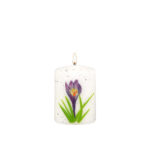 Lumanare Brandusa, alb cu mov, 10*7 cm