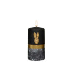 Lumanare cu iepuras auriu, negru, 12*5.8 cm