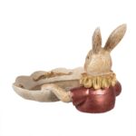 Tava decorativa cu iepuras, bej cu auriu, 22*21*15 cm - imagine 3