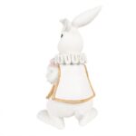 Figurina iepuras cu briose, alb, 8*7*14 cm - imagine 3