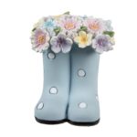 Figurina cizme pastelate cu buchet floral
