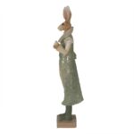 Figurina iepuras cu costum elegant, verde, 11*8*33 cm - imagine 3