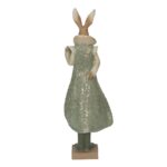 Figurina iepuras cu costum elegant, verde, 11*8*33 cm - imagine 4