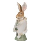 Figurina Bust de iepuras cu vaza, verde, 16*13*30 cm - imagine 2