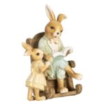 Figurina Tata iepuras citind puiului sau, 12*11*17 cm - imagine 2