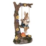 Figurina iepuras pe leagan, multicolor, 20*12*32 cm - imagine 2