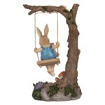 Figurina iepuras pe leagan, multicolor, 20*12*32 cm - imagine 3
