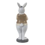 Figurina iepuras cu baston, alb cu bej , 5*5*15 cm - imagine 3