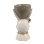 Cupa pentru ou iepuras cu fundita, alb cu bej si auriu, 7*7*12 cm - imagine 3