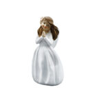 Figurina ingeras cu floare alb 10 cm