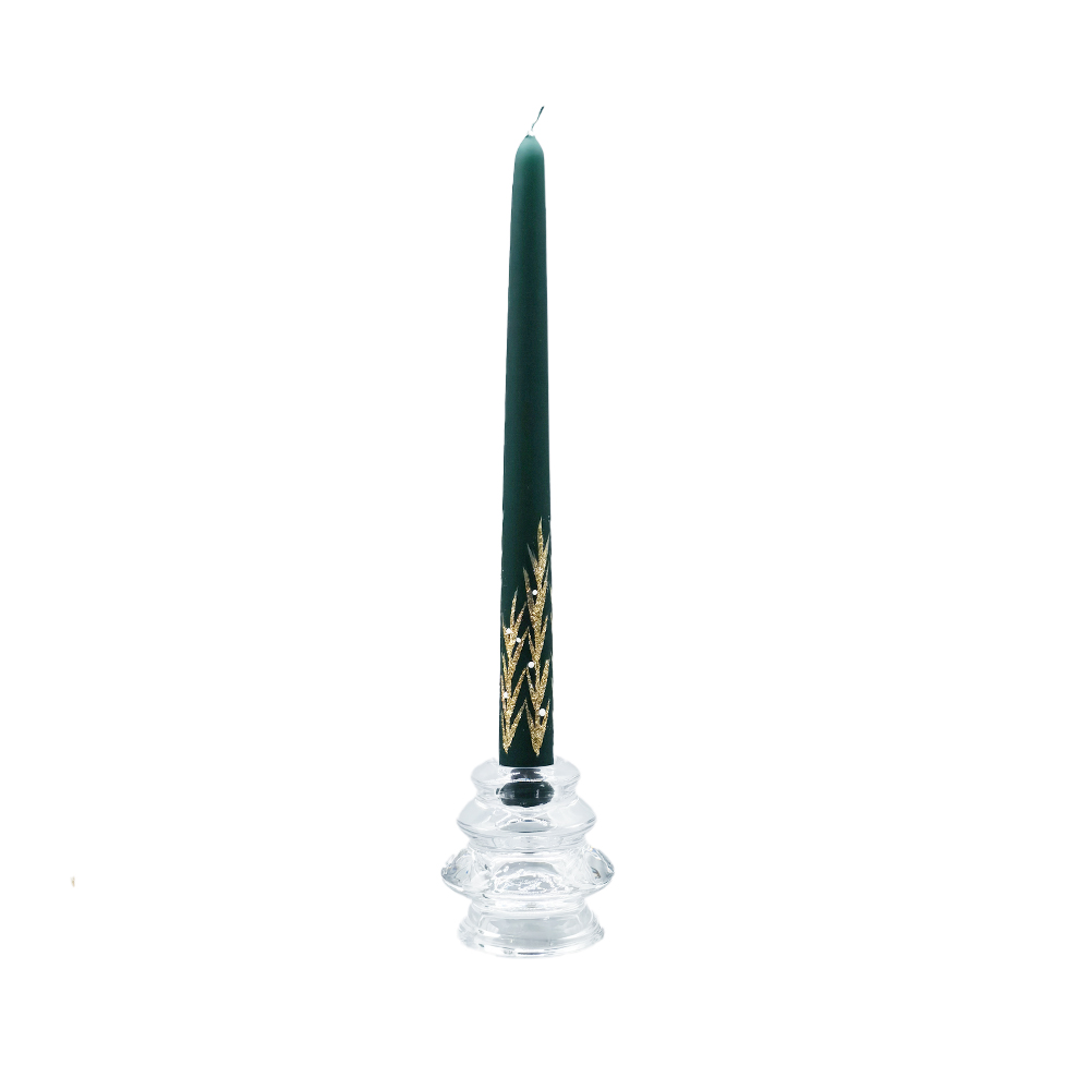 2286 Lumanare conica Frozen Time verde 19 cm
