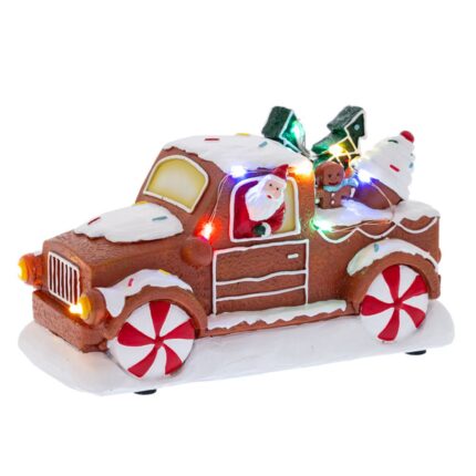Decoratiune Craciun Masinuta LED din turta dulce