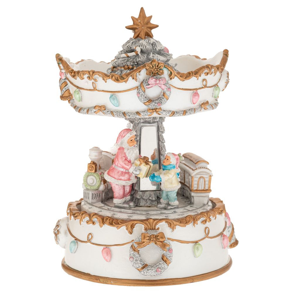 90501 Decoratiune Craciun Carusel muzical cu Mos Craciun