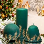 Lumanare clopotel Frozen Time verde, 7.5*8.5 cm - imagine 2