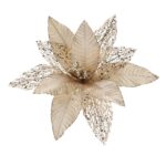 Floare decorativa din catifea sampanie