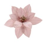 Floare din catifea roz cu glitter auriu