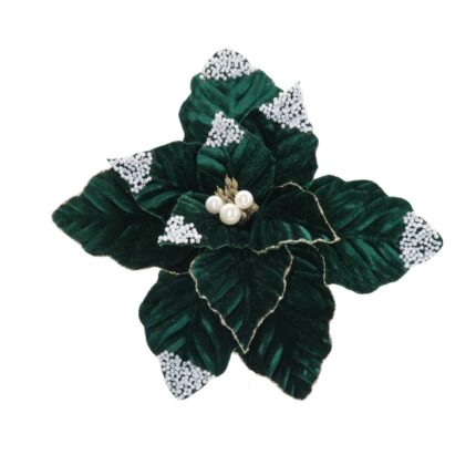 Floare din catifea verde cu perlute