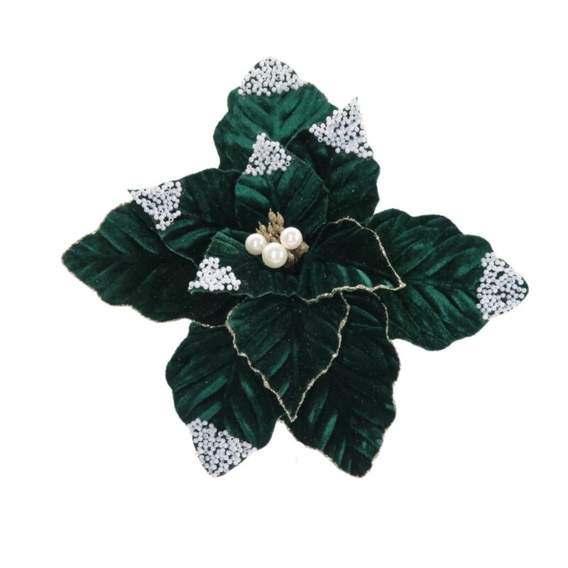 Floare din catifea verde cu perlute