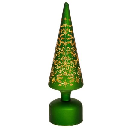 Bradut verde din sticla cu LED