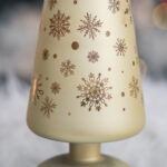 Decoratiune Craciun, Bradut auriu din sticla cu LED, 9.5*9.5*40 cm - imagine 3