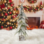 Decoratiune Craciun, Bradut cu aspect nins, 40 cm - imagine 2
