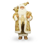 Decoratiune Craciun, Mos Craciun auriu, 90 cm - imagine 6