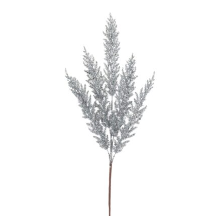 Crenguta decorativa cu glitter argintiu