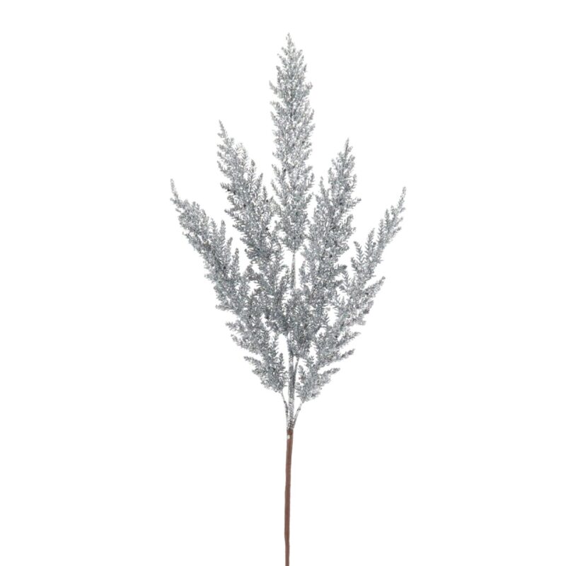 Crenguta decorativa cu glitter argintiu