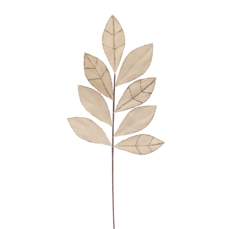 Crenguta deocrativa din material textil bej cu glitter