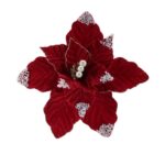 Floare din catifea rosie cu perlute