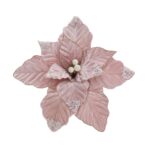 Floare din catifea roz cu perlute