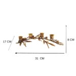 Decoratiune Craciun, Suport pentru lumanari Crenguta de maslin, auriu, 31*17*8 cm - imagine 5