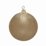 Decoratiune Craciun, Glob din catifea bej 12 cm