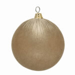 Decoratiune Craciun, Glob din catifea bej 20 cm