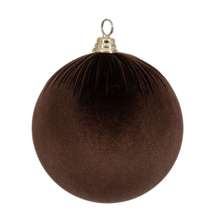 Decoratiune Craciun, Glob din catifea maro 20 cm