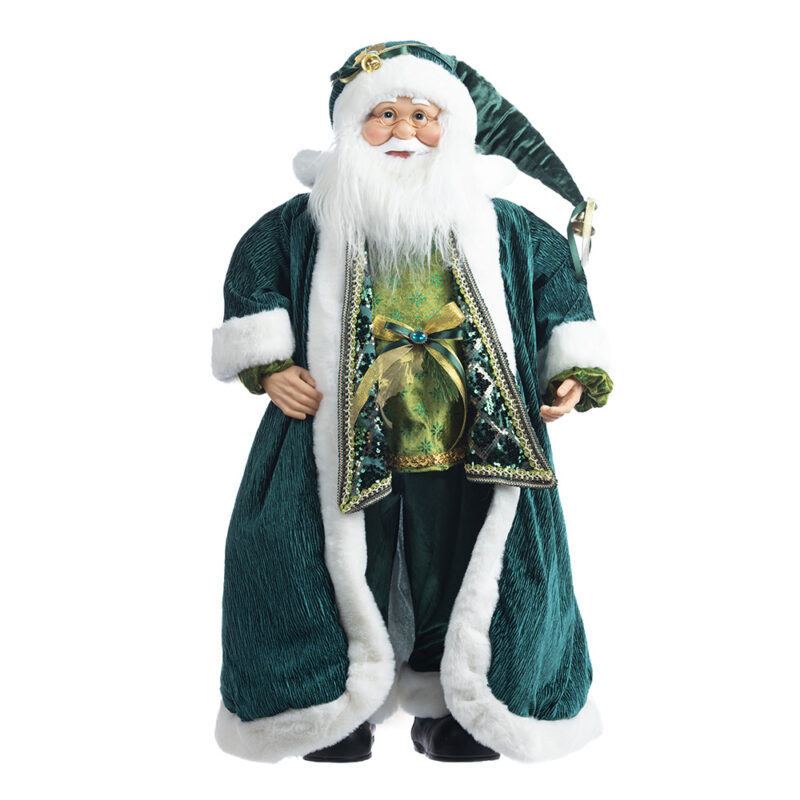 Decoratiune Craciun, Mos Craciun verde, 90 cm